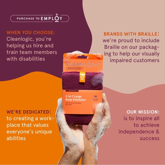 NWT Cleanlogic Bath and Body Sensitive Skin 2-in-1 Large Body Exfoliator - Picture 5 of 9